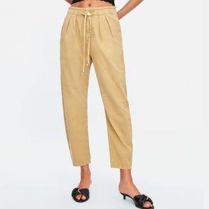 Zara pleated pant - mid camel color